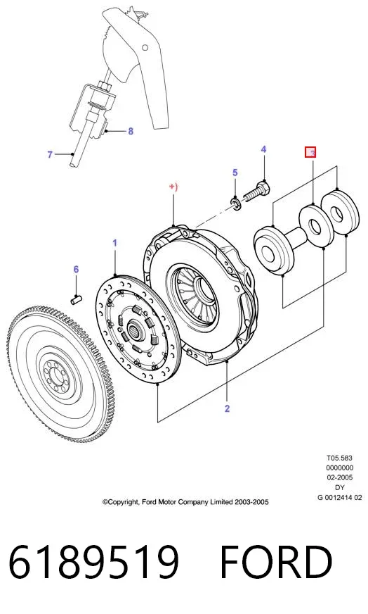 Cojinete de embrague 6189519 Ford