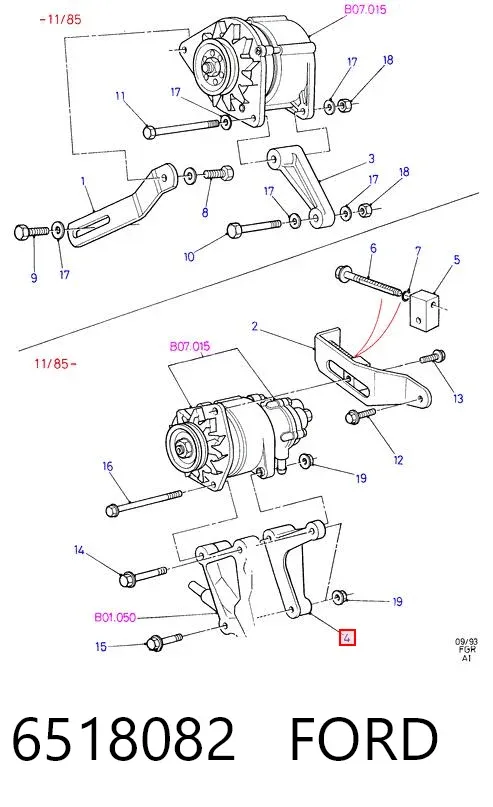Soporte del alternador Ford Transit IV