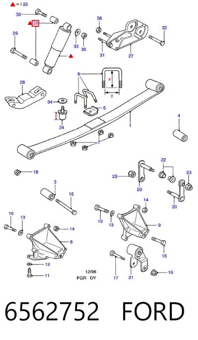 Buje de amortiguador trasero FORD 6562752