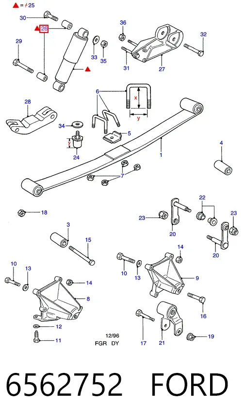 Silentblock amortiguador trasero 6562752 Ford