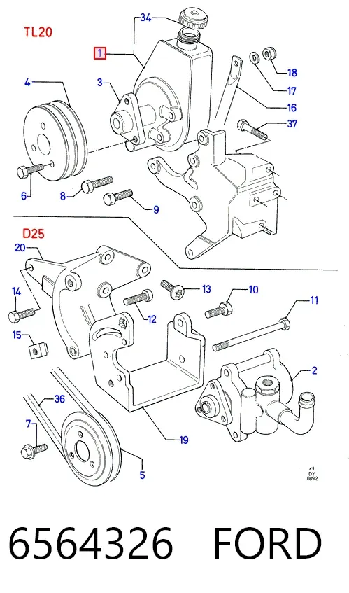 Bomba de dirección 6564326 Ford