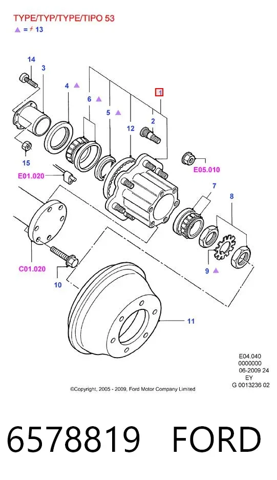 Cubo de rueda trasero Ford Transit IV