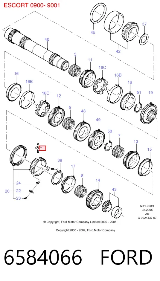 Anillo sincronizador 6584066 Ford