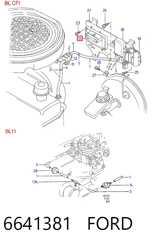 Modulo de encendido 6641381 Ford