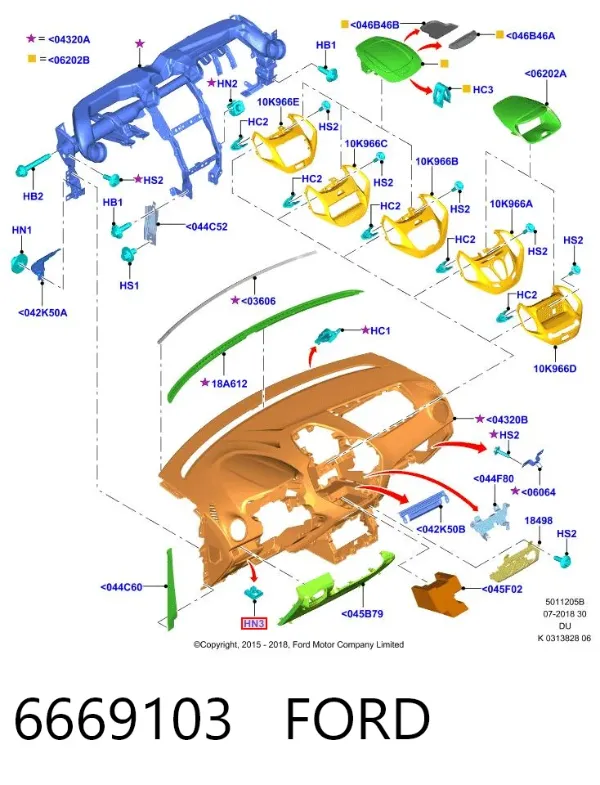 Arandela elástica 6669103 Ford