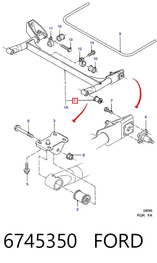 Silentblock trasero 6745350 Ford