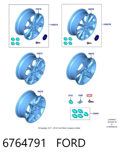Válvula de rueda FORD 6764791