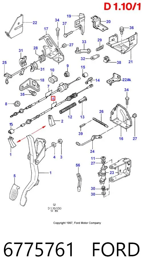 Cable del acelerador 6775761 Ford
