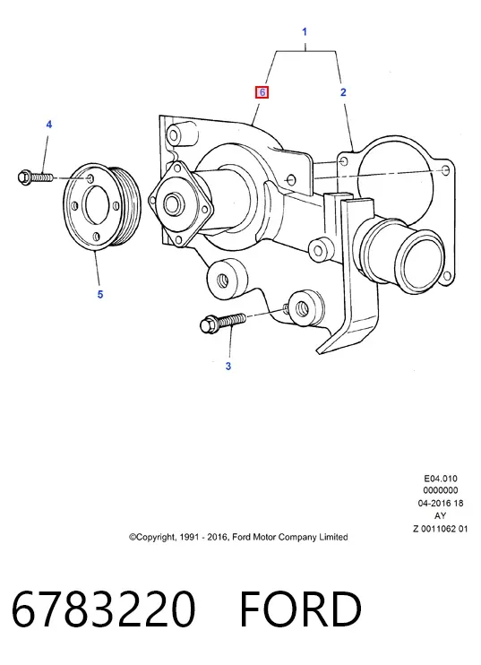 Bomba de agua 6783220 Ford