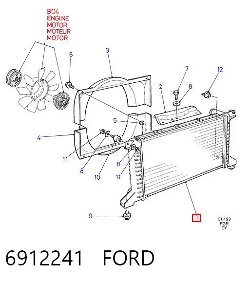 Radiador 6912241 Ford