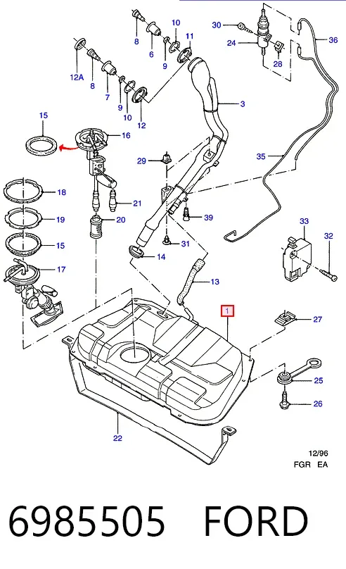 Depósito de gasolina Ford Escort '95