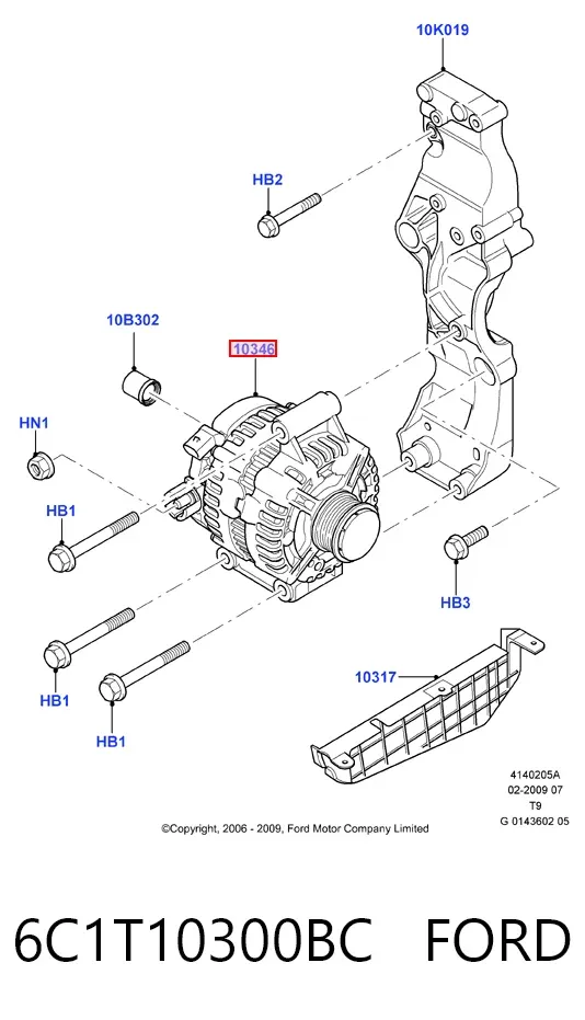 Alternador 6C1T10300BC Ford