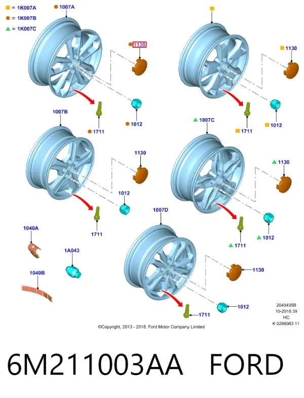 Tapacubos 6M211003AA Ford