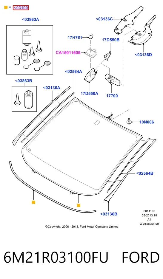Parabrisas 6M21R03100FU Ford