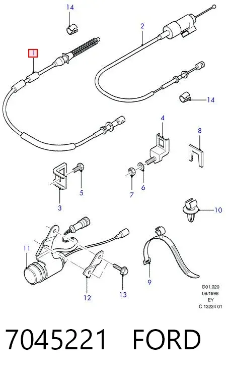 Cable del acelerador Ford Transit IV