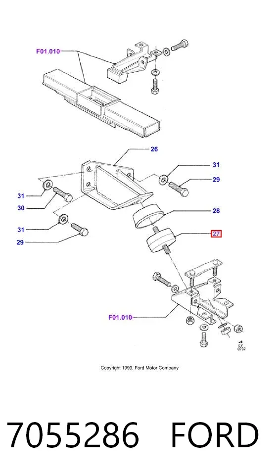 Soporte de motor, Izquierda / Derecha 7055286 Ford