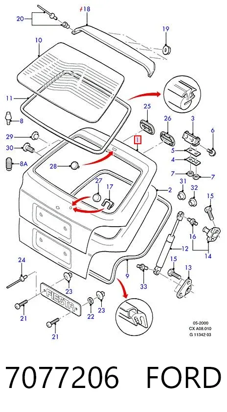 Puerta trasera Ford Fiesta Mk3