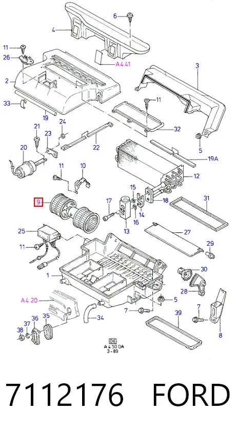 Ventilador habitáculo 7112176 Ford