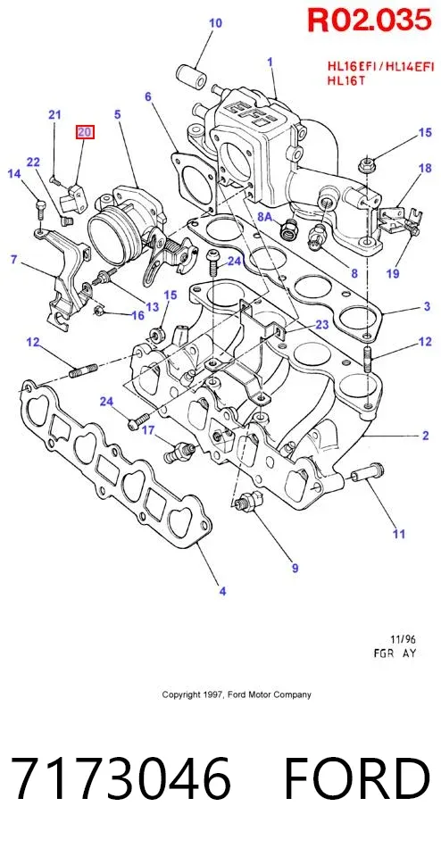 Sensor TPS 7173046 Ford
