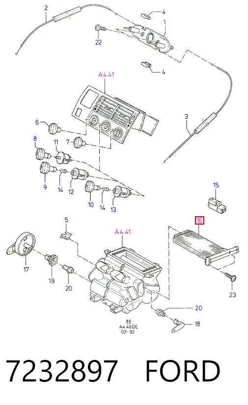 Radiador calefacción 7232897 Ford