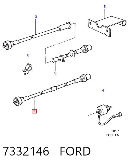 Cable velocímetro 7332146 Ford