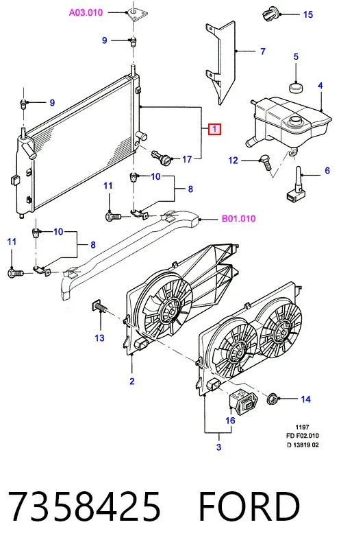 Radiador 7358425 Ford