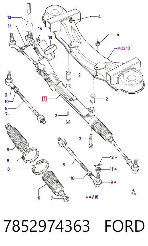 Cremallera de dirección 7852974363 Ford