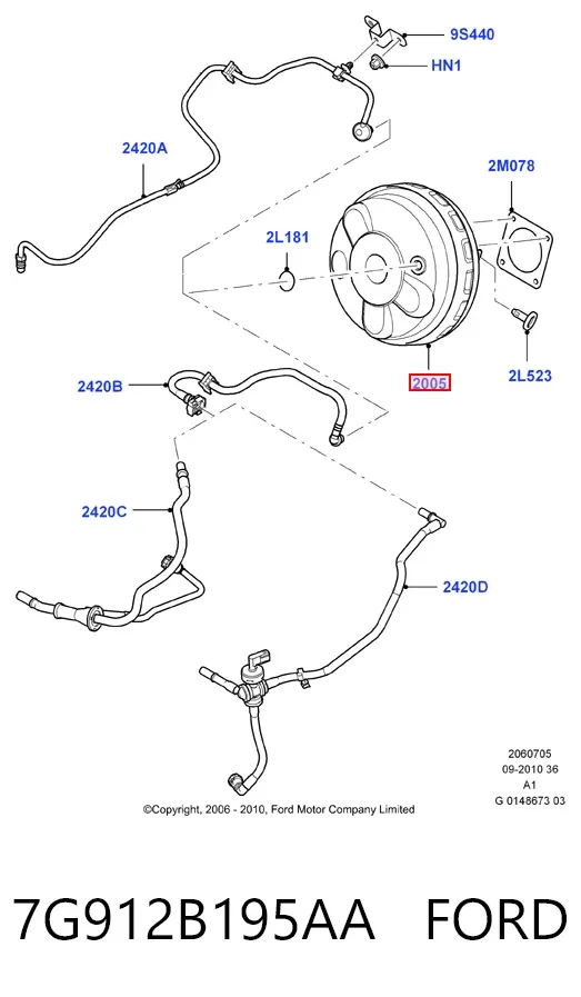 Servofreno 7G912B195AA Ford