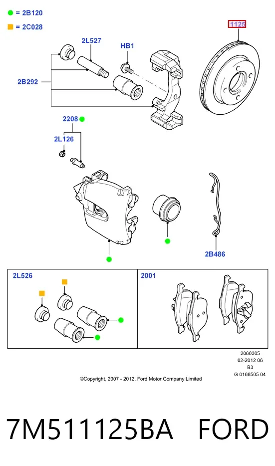 Disco de freno 7M511125BA Ford