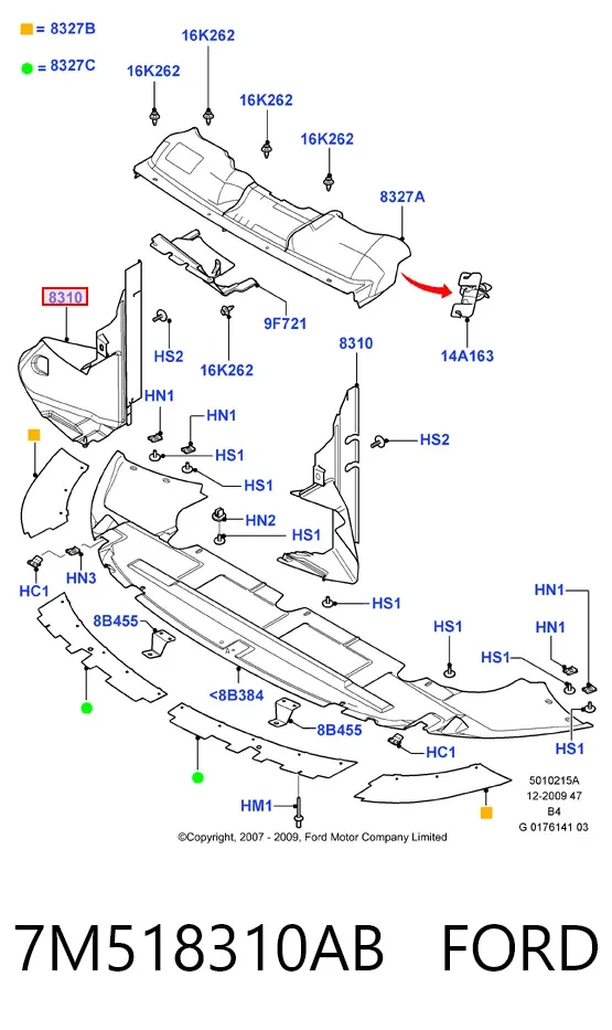 Deflector de aire superior del radiador 7M518310AB Ford