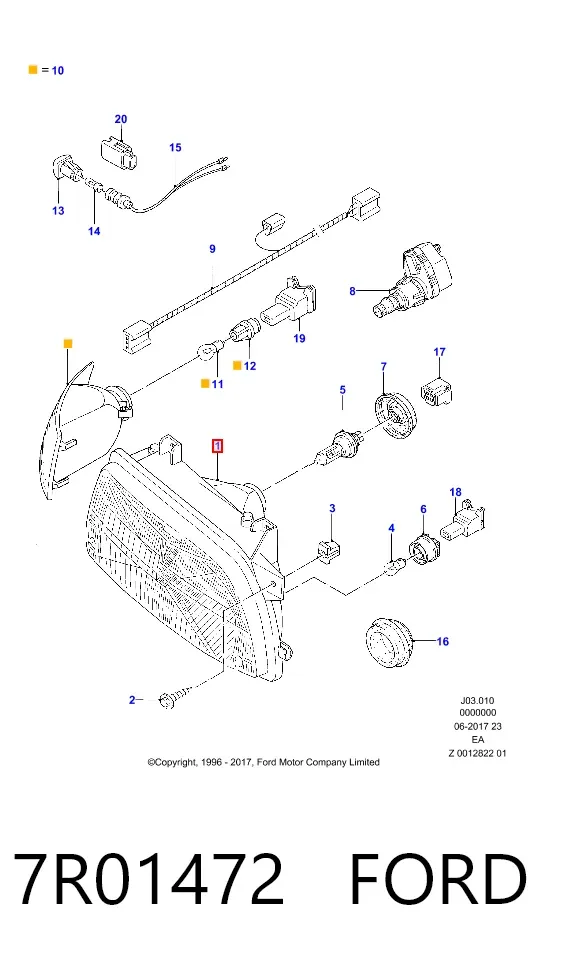 Faro derecho 7R01472 Ford