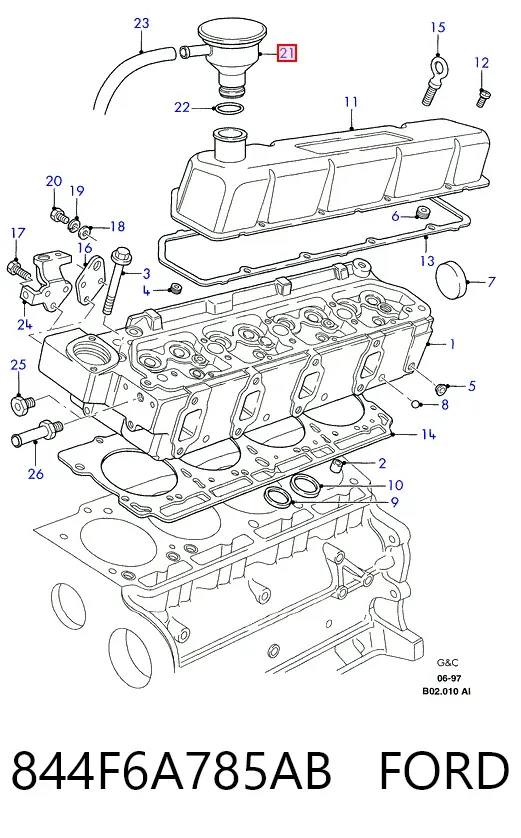 Tapa de aceite de motor 844F6A785AB Ford