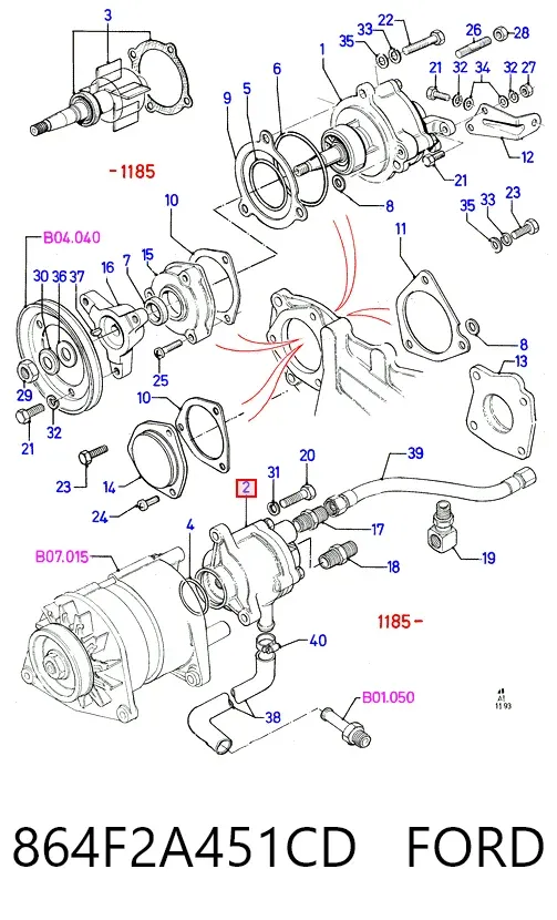 Bomba de vacío 864F2A451CD Ford