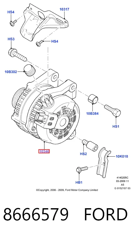 Alternador 8666579 Ford