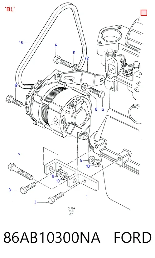Alternador 86AB10300NA Ford