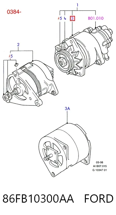 Alternador 86FB10300AA Ford