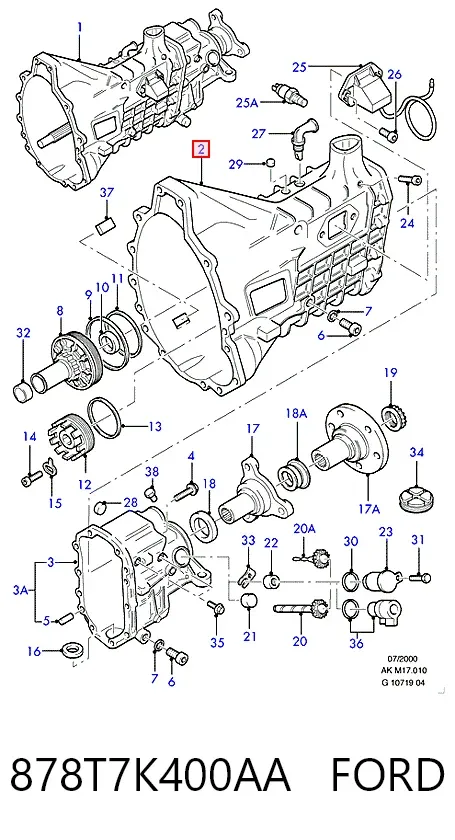 Caja de cambios 878T7K400AA Ford