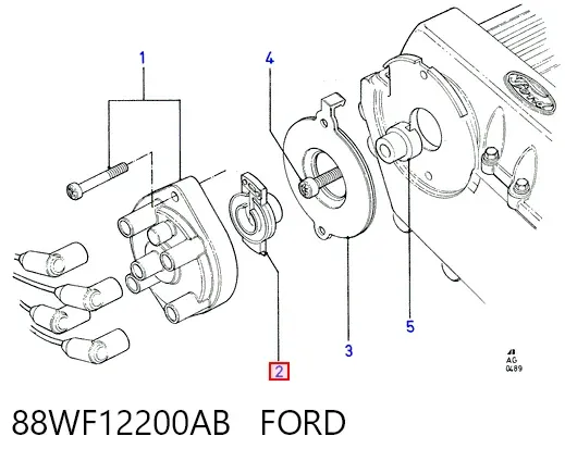 Rotor del distribuidor de encendido 88WF12200AB Ford