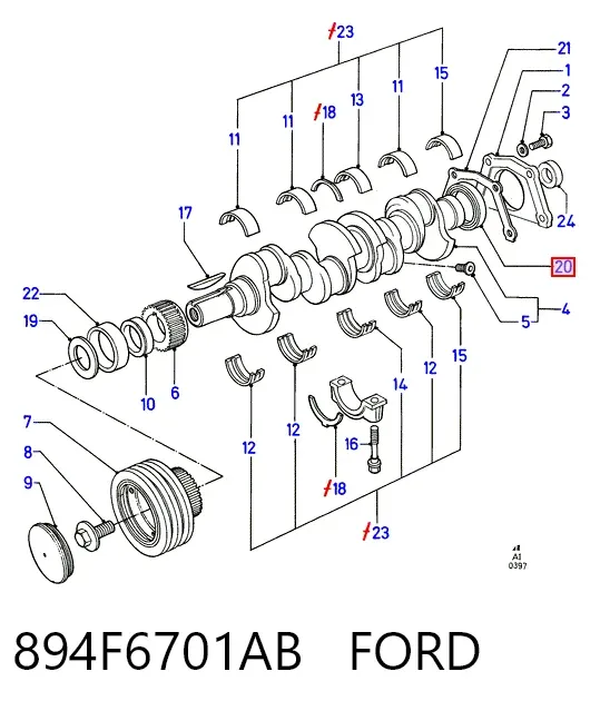Retén de cigüeñal 894F6701AB Ford