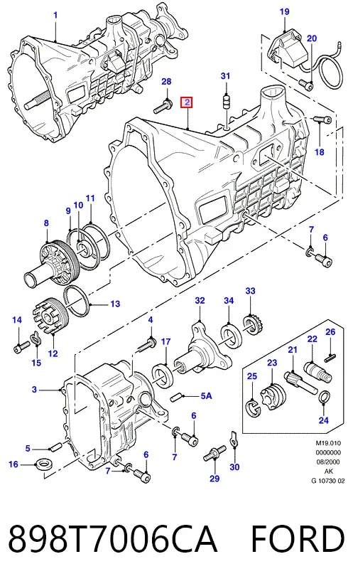 Caja de cambios 898T7006CA Ford