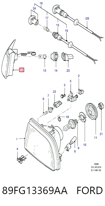 Intermitente izquierdo 89FG13369AA Ford