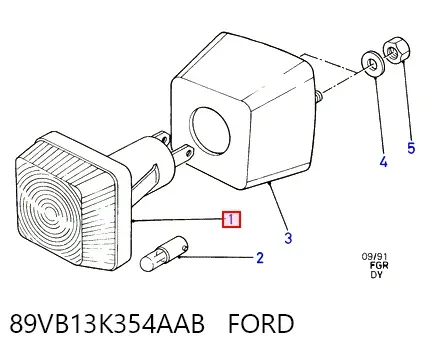 Luz intermitente de guardabarros 89VB13K354AAB Ford