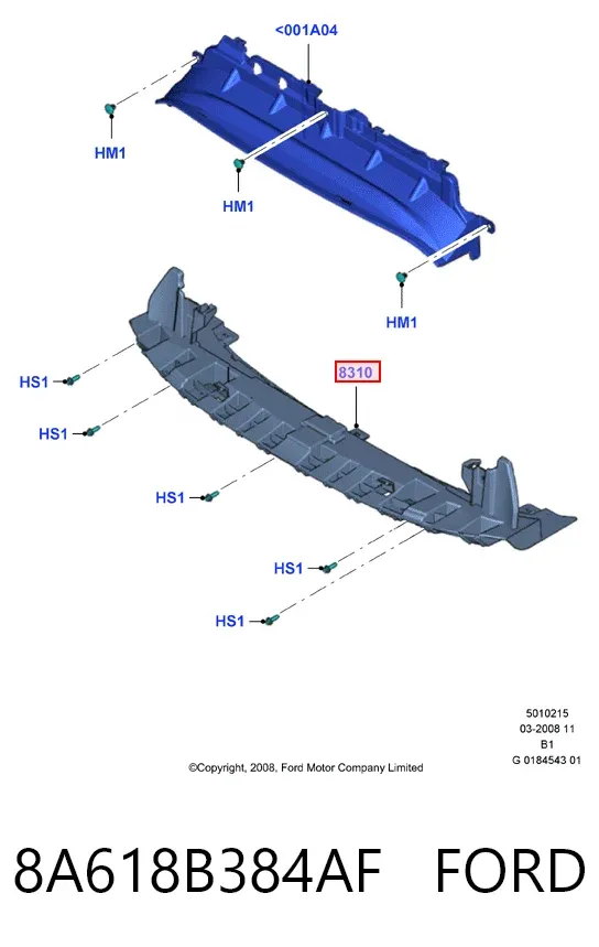 Deflector de parachoques delantero 8A618B384AF Ford