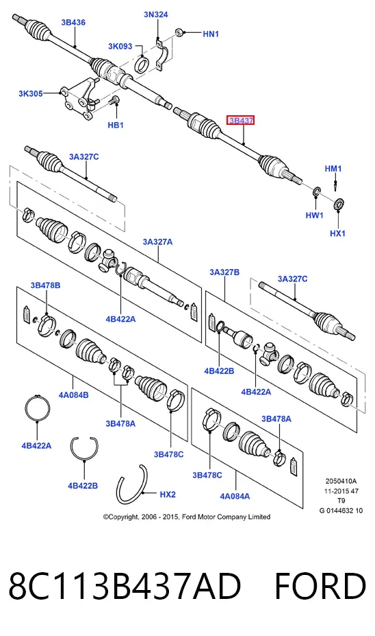  8C113B437AD Ford