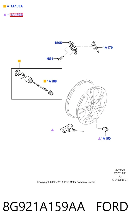 Sensor de presión de neumáticos 8G921A159AA Ford