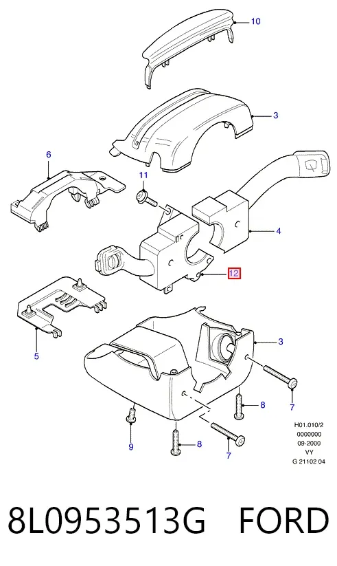 Conmutador izquierdo de la columna de dirección 8L0953513G Ford