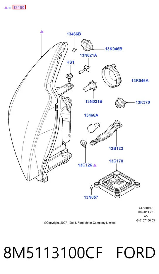 Faro derecho 8M5113100CF Ford