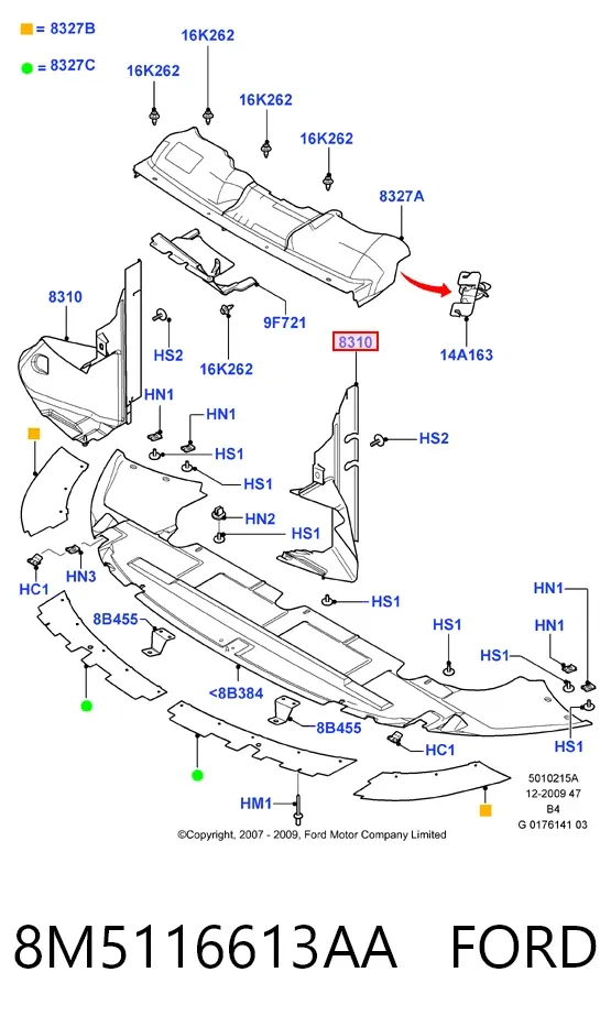 Deflector de aire superior del radiador 8M5116613AA Ford