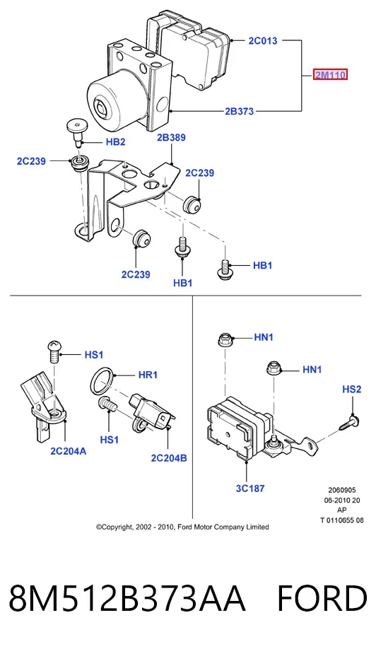 Módulo ABS 8M512B373AA Ford