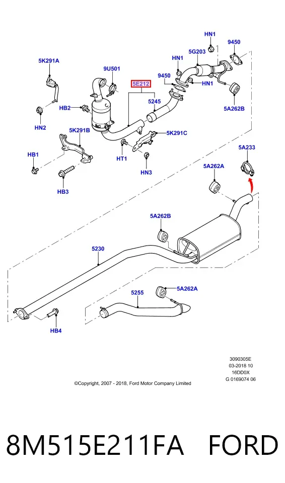 Catalizador 8M515E211FA Ford